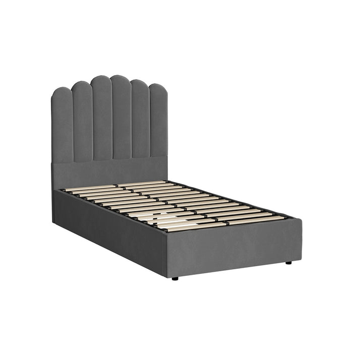 Bed Frame King Single Size Gas Lift Bed Base With Storage Velvet Klon