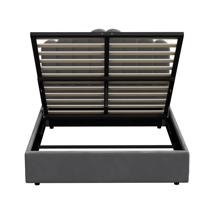 Bed Frame Queen Size Gas Lift Bed Base With Storage Velvet Klon