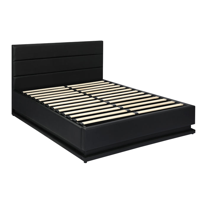 Bed Frame Double Size Rgb Led Gas Lift Base With Storage