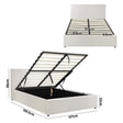 Bed Frame Double size Gas Lift Storage Beds White