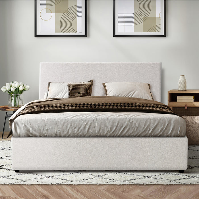 Bed Frame King Size Gas Lift Storage Beds White