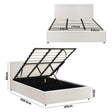 Bed Frame King Size Gas Lift Base W / Storage Boucle