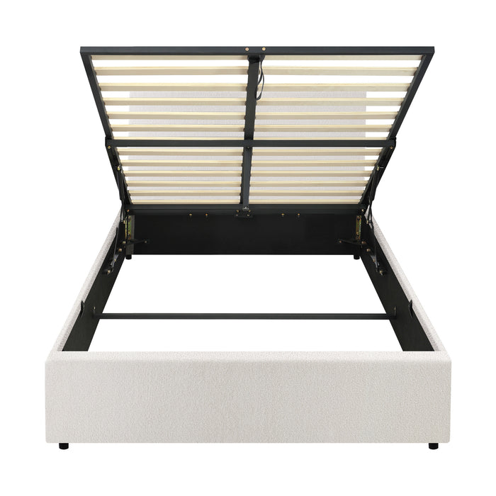 Bed Frame King Single Size Gas Lift Base W / Storage Boucle