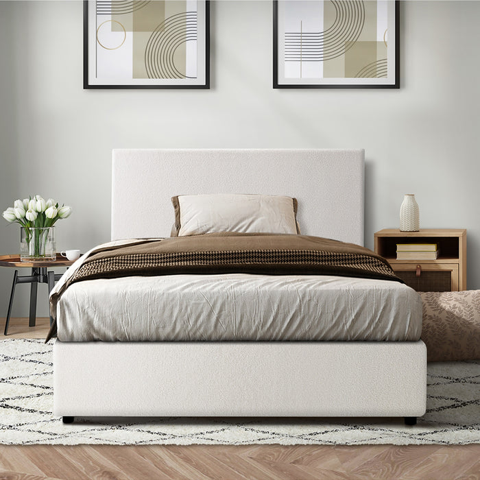 Bed Frame King Single Size Gas Lift Storage Beds White