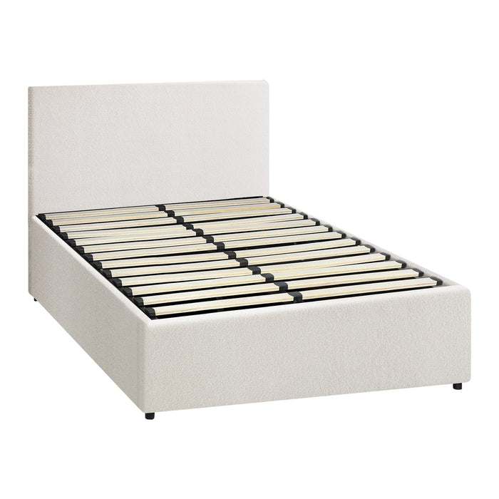 Bed Frame King Single Size Gas Lift Storage Beds White