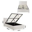 Bed Frame King Single Size Gas Lift Storage Beds White
