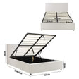 Bed Frame Queen Size Gas Lift Storage Beds White
