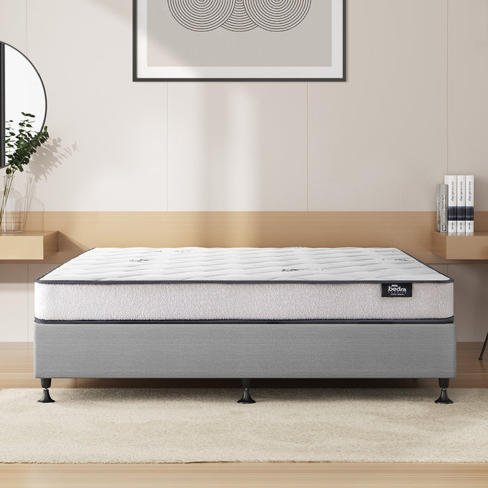 Bed Frame King Size Upholstered Platform With Mattress Beige