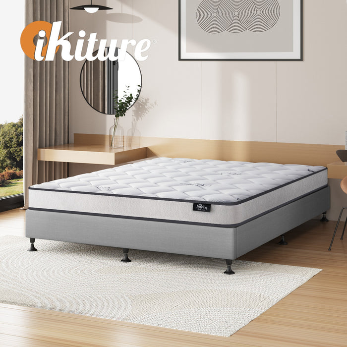 Bed Frame King Size Upholstered Platform With Mattress Beige