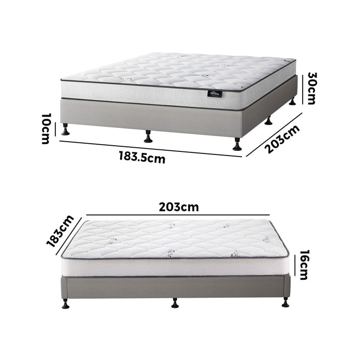 Bed Frame King Size Upholstered Platform With Mattress Beige