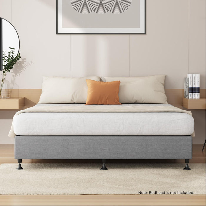 Bed Frame Queen Size Bed Base Platform Fabric Grey