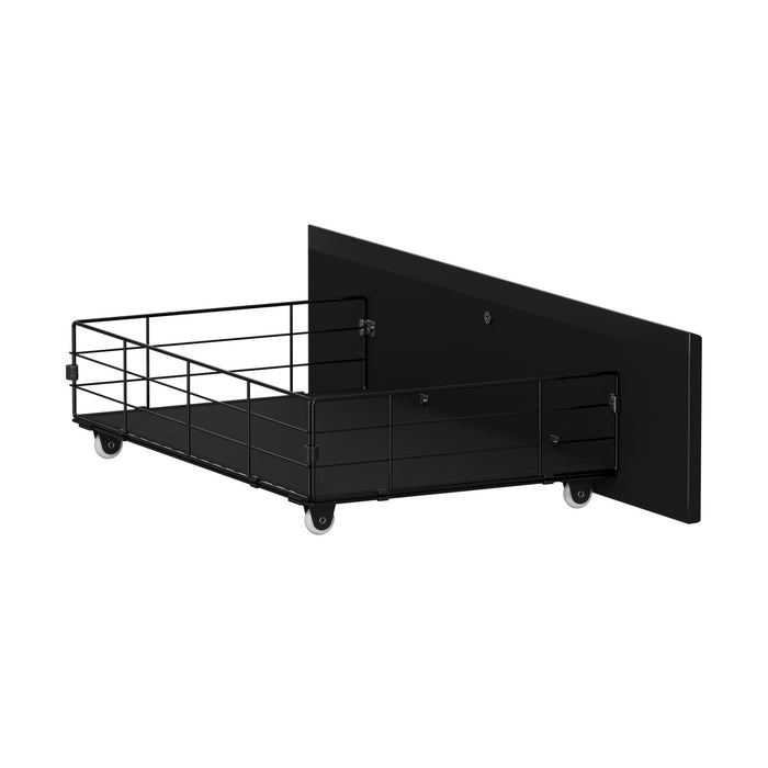 4X Trundle Drawers For Bed Frame Base Storage With Wheels Metal Black