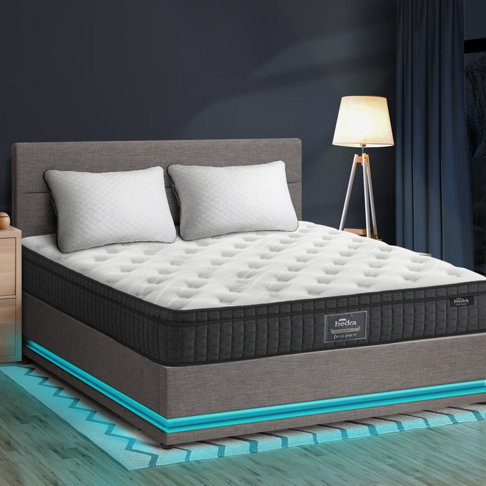 Bed Frame Queen Size Led With Gas Lift Storage Mattress Set Grey Layz