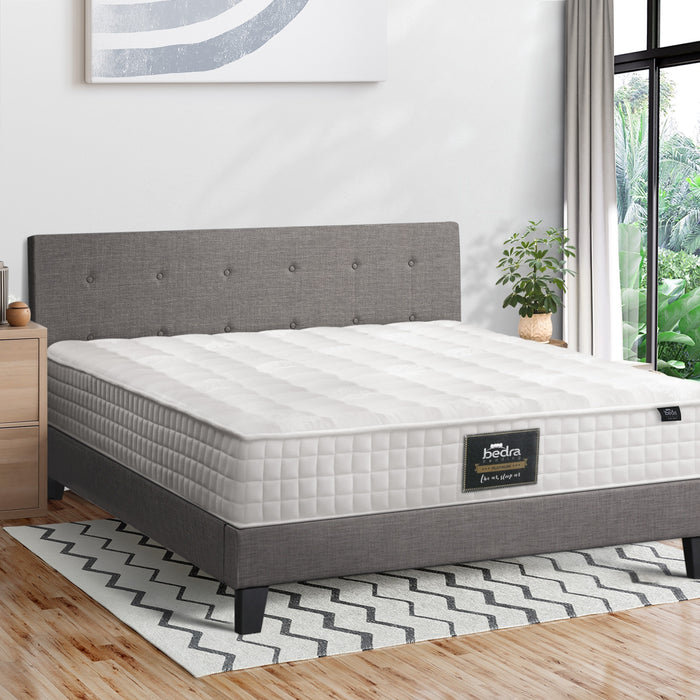 Bed Frame King Size Wooden Platform Beds With Mattress Grey