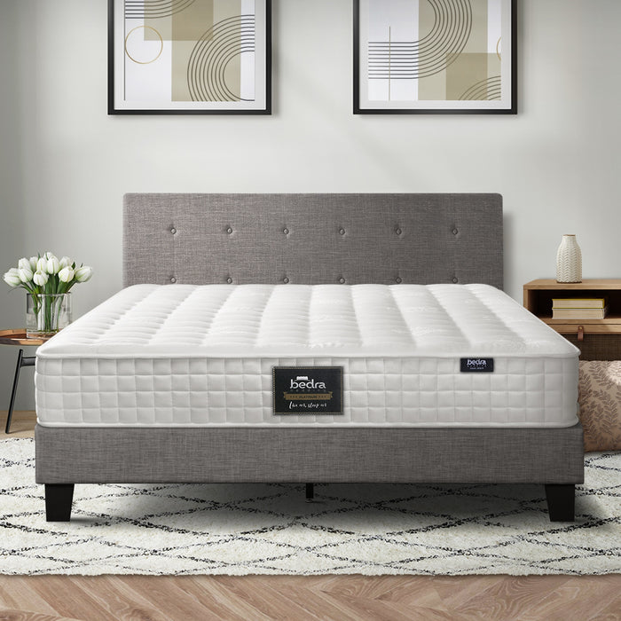 Bed Frame King Size Wooden Platform Beds With Mattress Grey