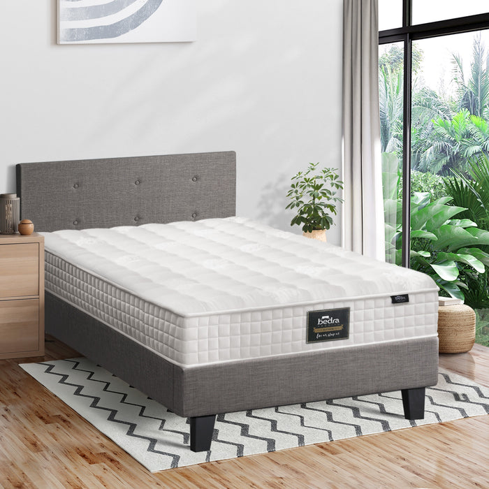 Bed Frame Single Size Wooden Platform Beds With Mattress Grey