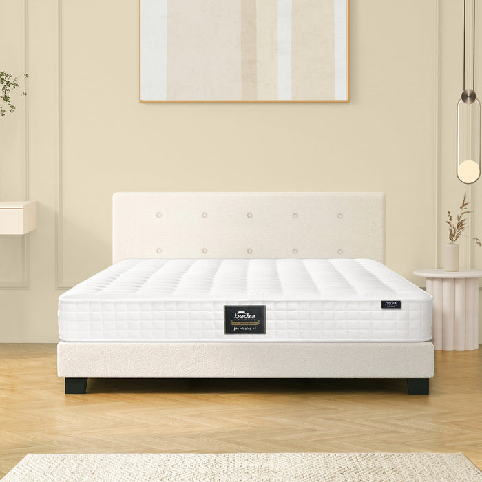 Bed Frame Double Size Wooden Platform Beds With Mattress White