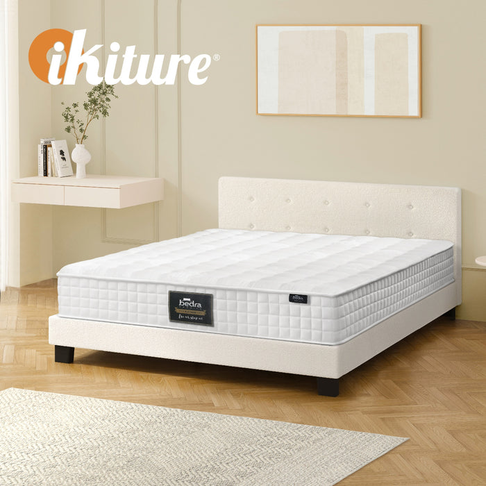 Bed Frame Double Size Wooden Platform Beds With Mattress White