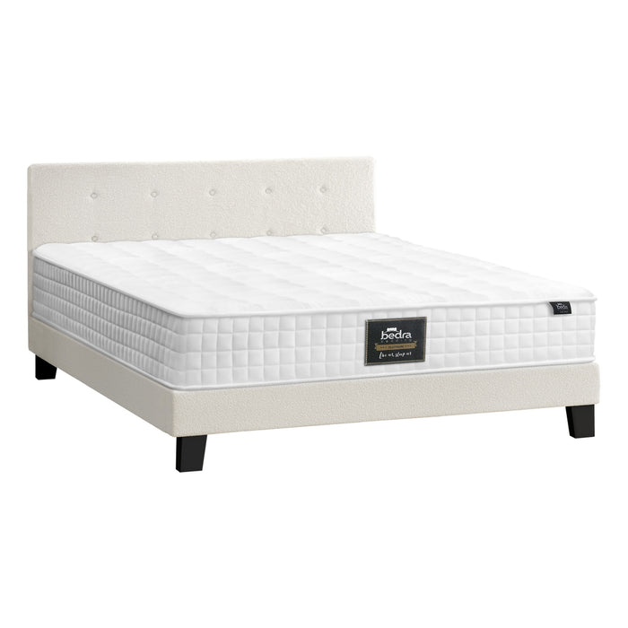 Bed Frame Double Size Wooden Platform Beds With Mattress White