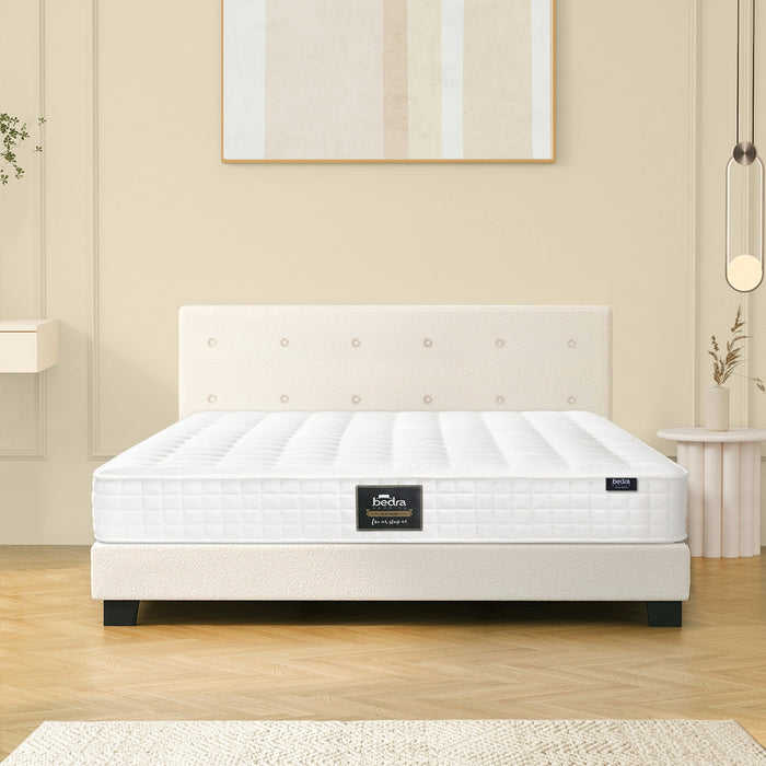 Bed Frame King Size Wooden Platform Beds With Mattress White