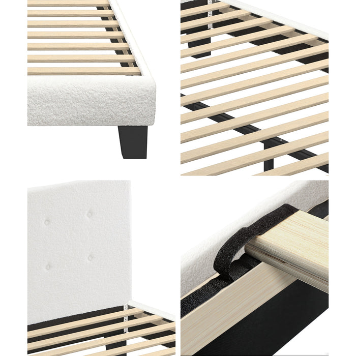 Bed Frame King Size Wooden Platform Beds With Mattress White