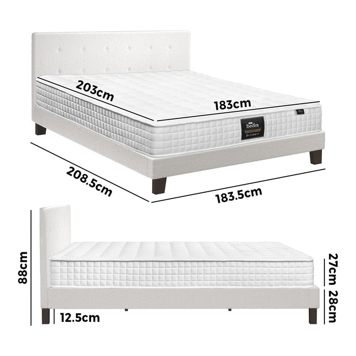Bed Frame King Size Wooden Platform Beds With Mattress White