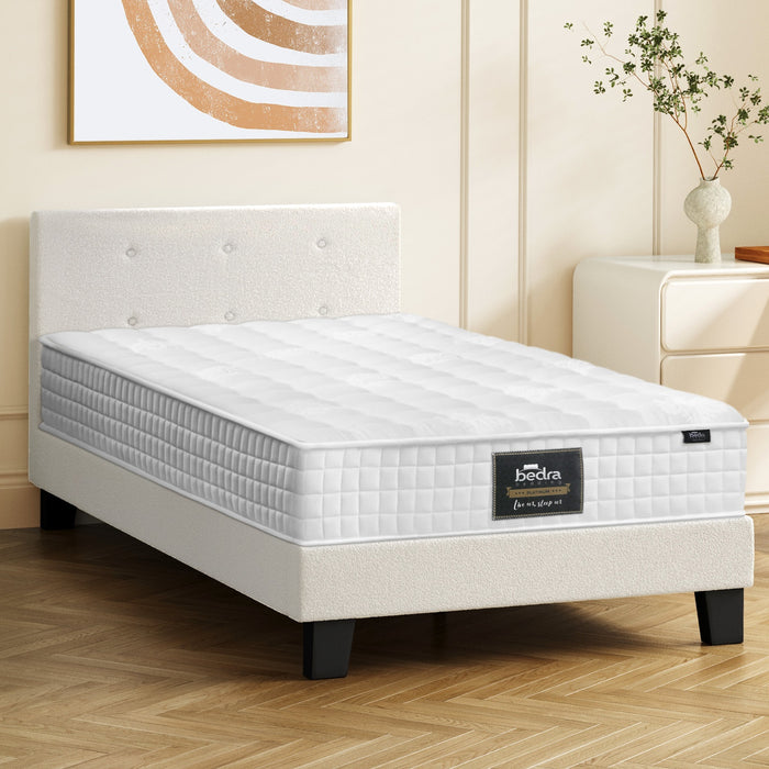 Bed Frame Single Size Wooden Platform Beds With Mattress White