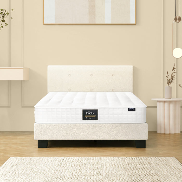 Bed Frame Single Size Wooden Platform Beds With Mattress White