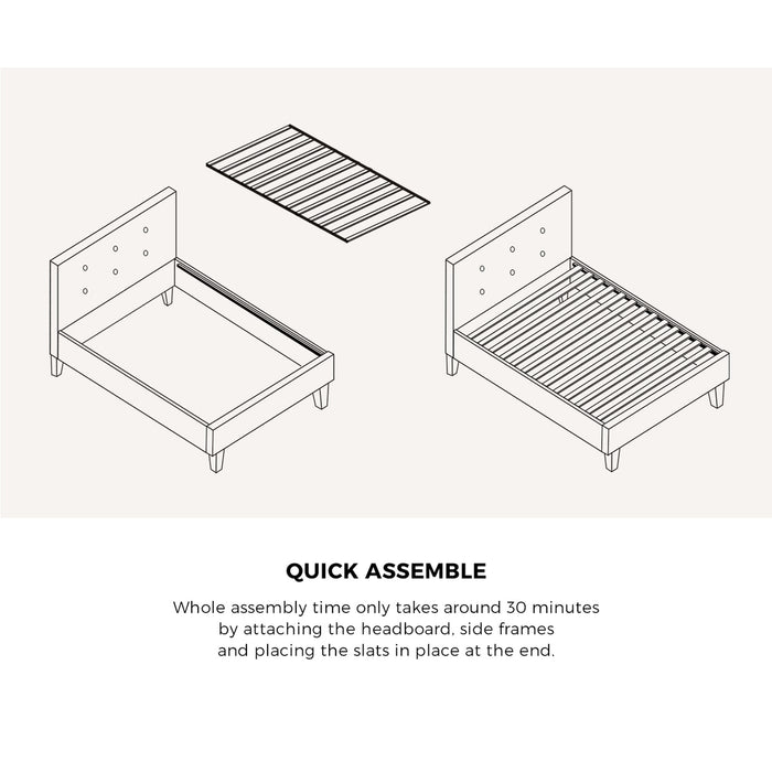 Bed Frame Single Size Wooden Platform Beds With Mattress White