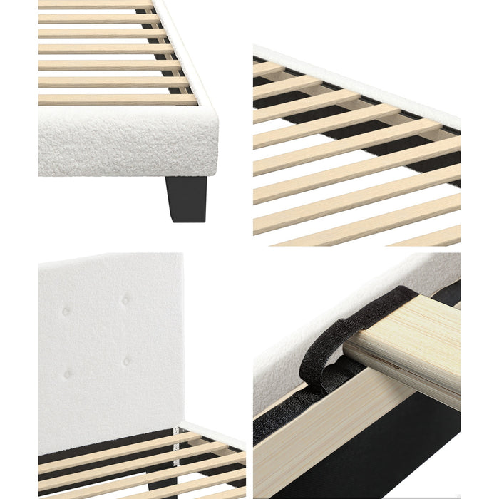 Bed Frame Single Size Wooden Platform Beds With Mattress White