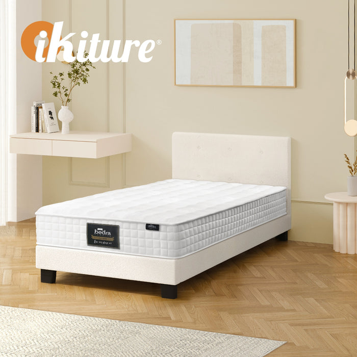 Bed Frame Single Size Wooden Platform Beds With Mattress White