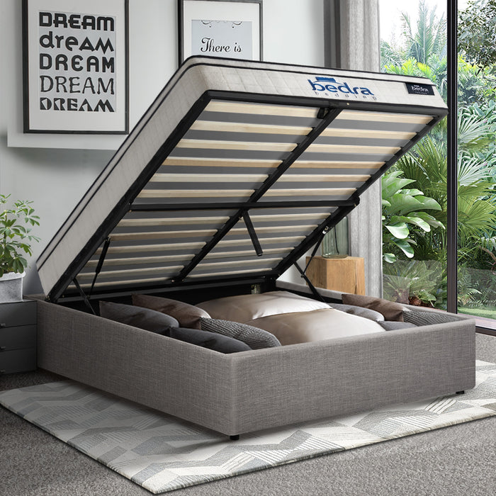 Bed Frame King Single Size Gas Lift Base Storage Platform With Mattress