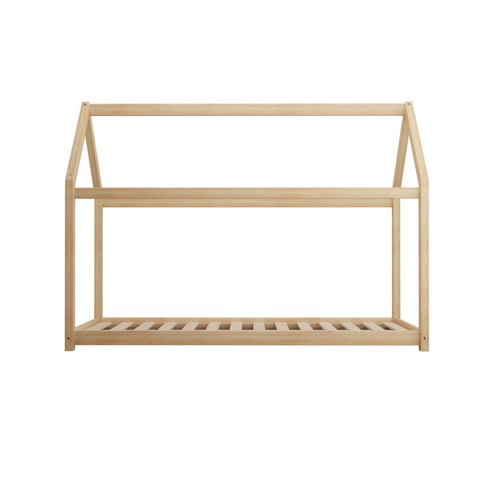 Kids Bed Frame With Single Mattress Set House Style Wooden