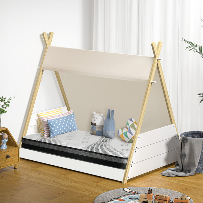 Kids Bed Frame And Mattress Timber Single House Teepee Triangle Beds