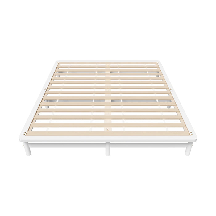Wooden Bed Frame King Size Base Platform Beds Solid Pine Wood White