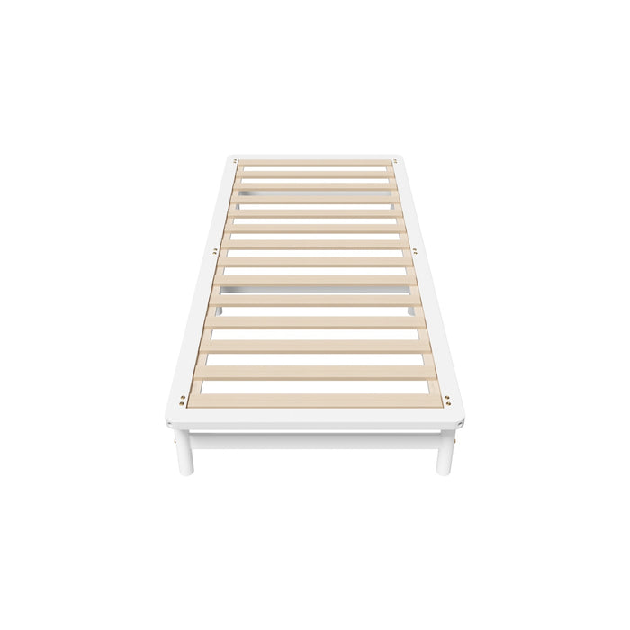Wooden Bed Frame King Size Base Platform Beds Solid Pine Wood White