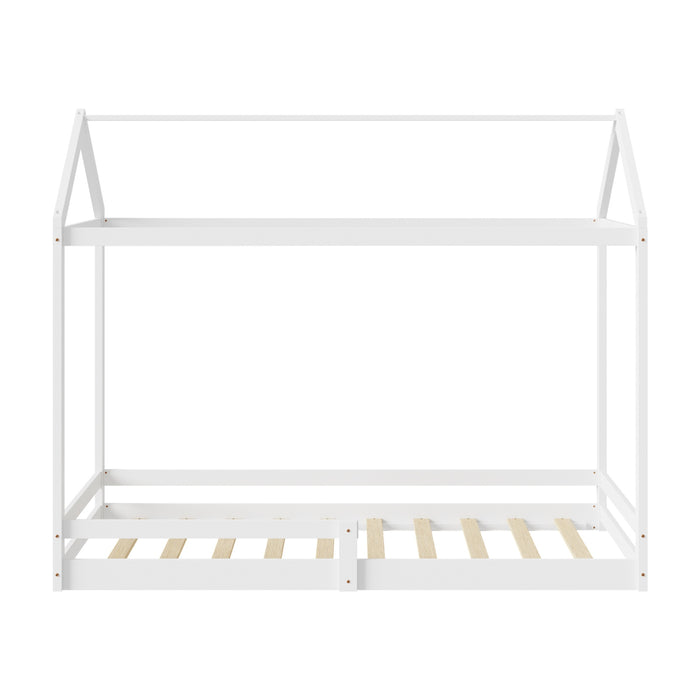 Kids Wooden Bed Frame Timber House Beds Base Single Size White