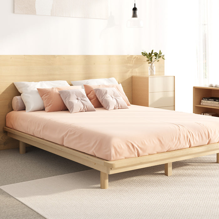 Bed Frame King Size Wooden Bed Base Timber Floating Beds