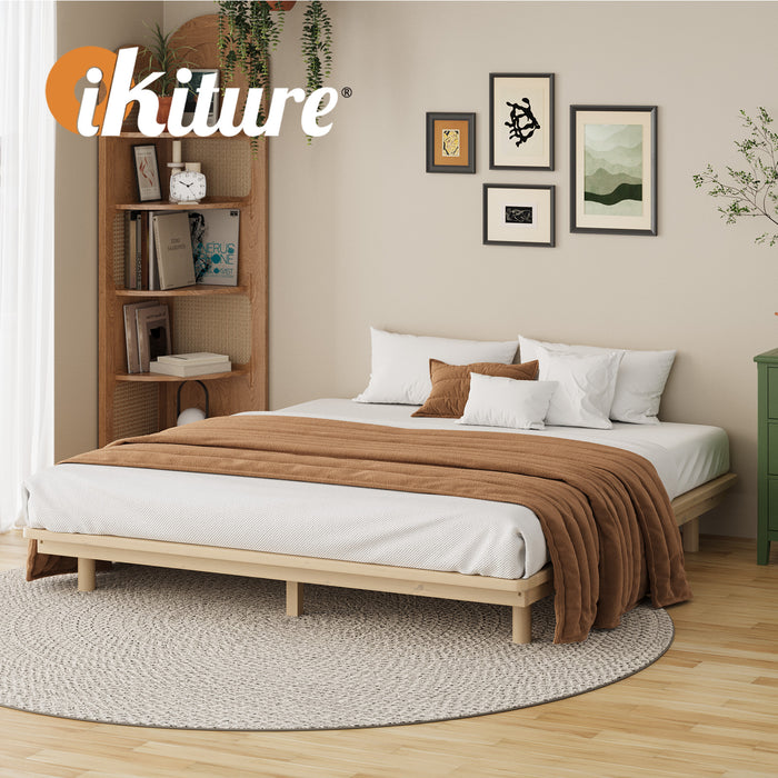 Bed Frame King Size Wooden Bed Base Timber Floating Beds