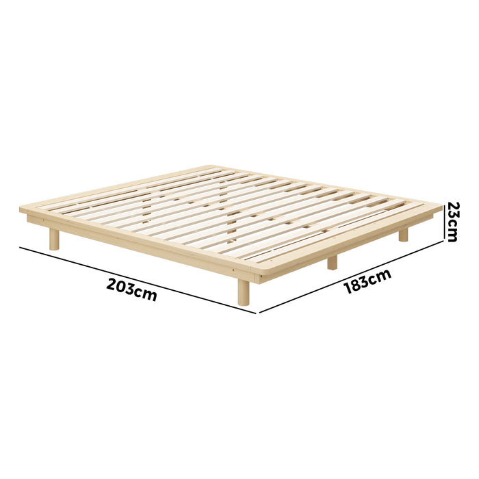 Bed Frame King Size Wooden Bed Base Timber Floating Beds