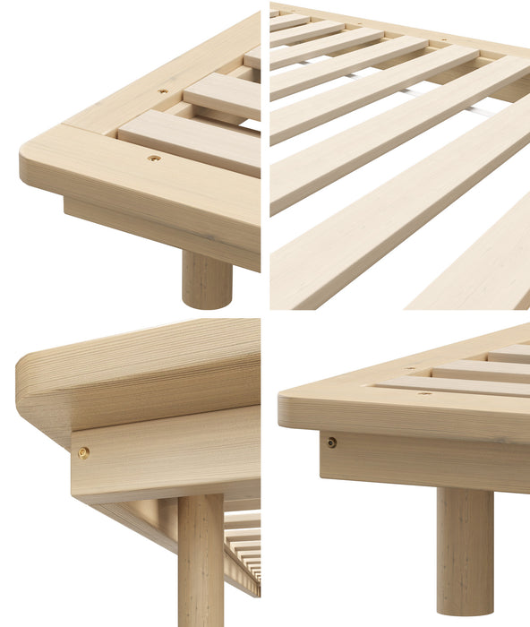 Bed Frame Queen Size Wooden Timber Bed Base Floating Beds