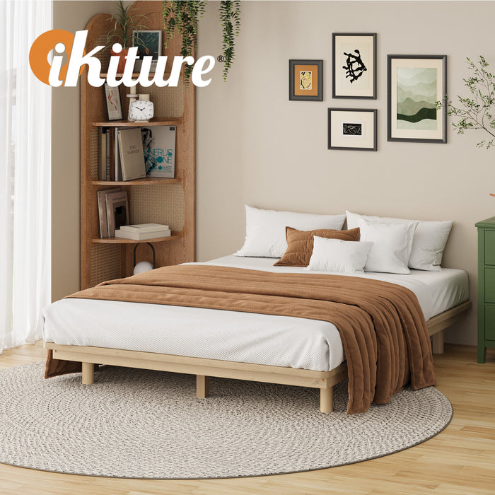 Bed Frame Queen Size Wooden Timber Bed Base Floating Beds
