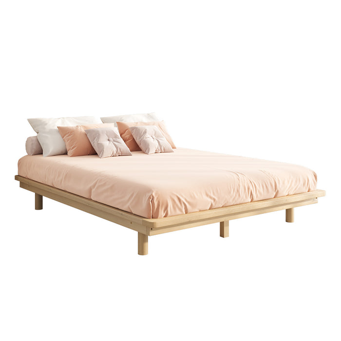 Bed Frame Queen Size Wooden Timber Bed Base Floating Beds