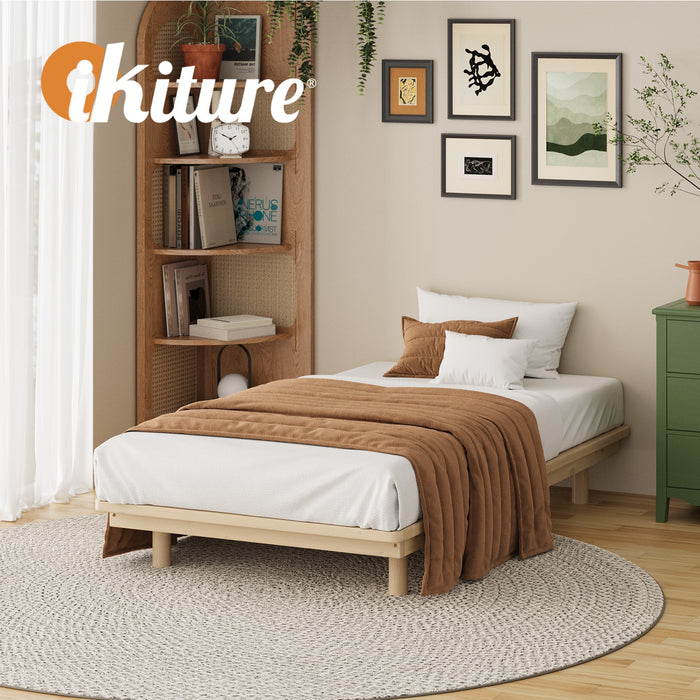 Bed Frame Single Size Wooden Bed Base Floating Bed