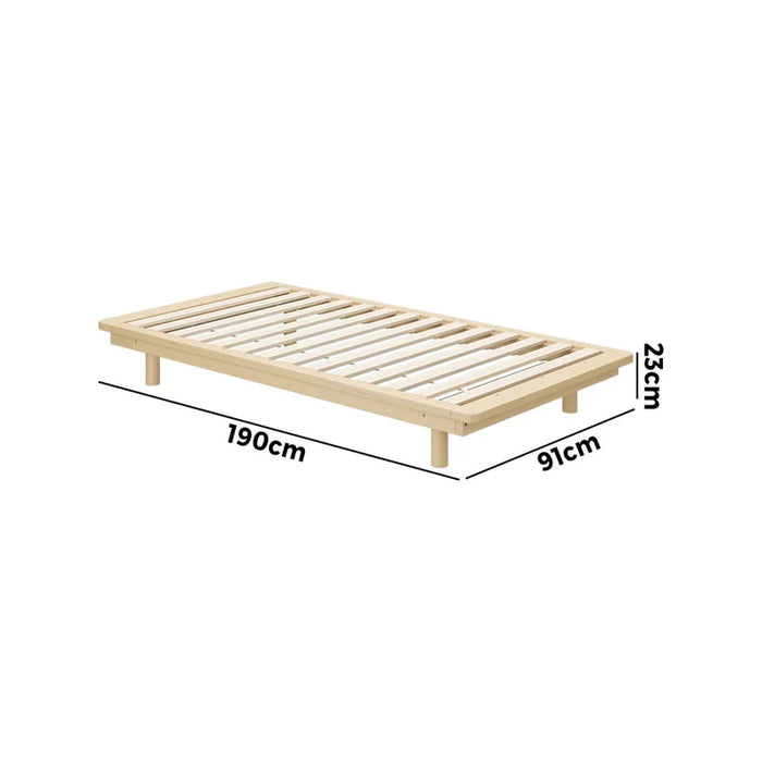 Bed Frame Single Size Wooden Bed Base Floating Bed