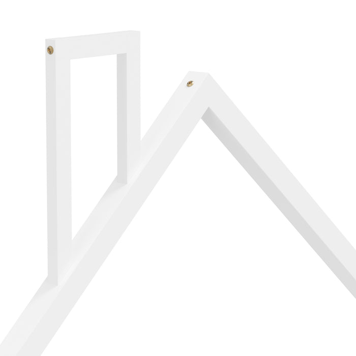 Wooden Kids Bed Frame Floor Beds Chimney Platform King Single White