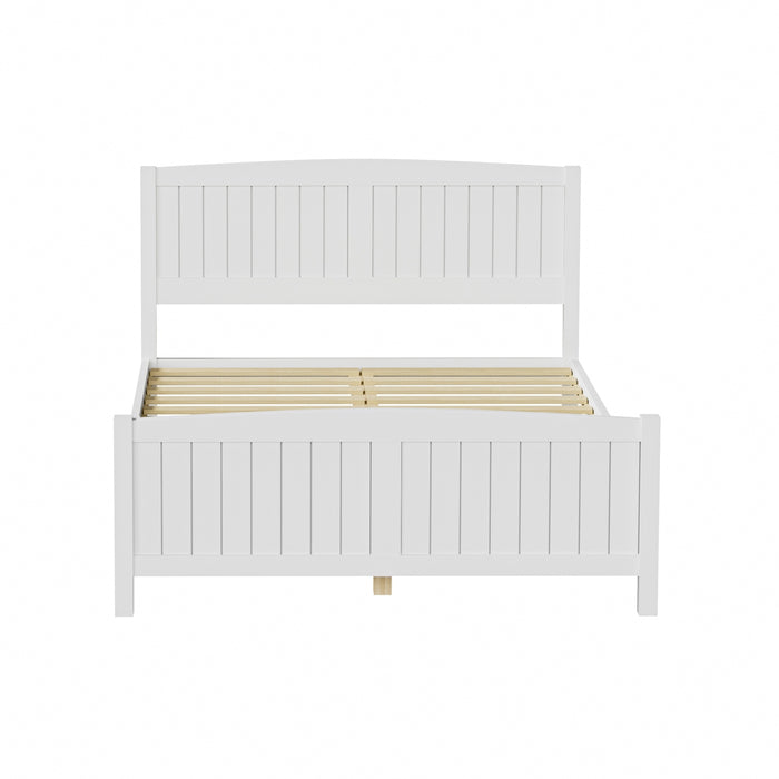 Bed Frame Double Size Wooden Base Timber Platform White
