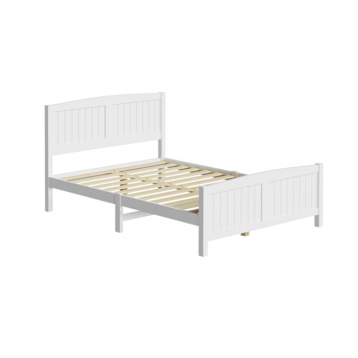Bed Frame Double Size Wooden Base Timber Platform White