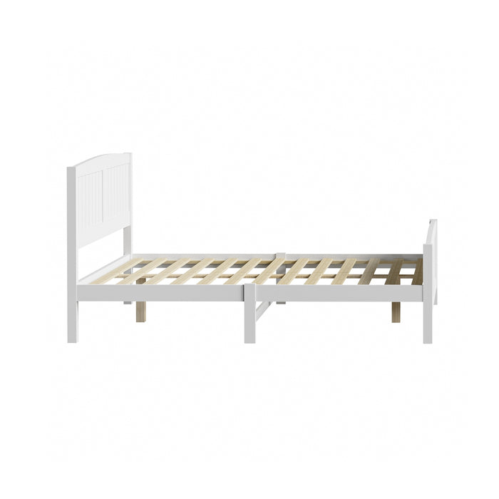 Bed Frame Double Size Wooden Base Timber Platform White