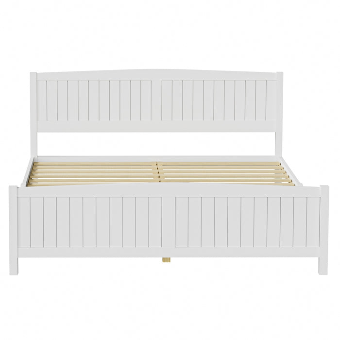 Bed Frame King Size Wooden Base Timber Platform White
